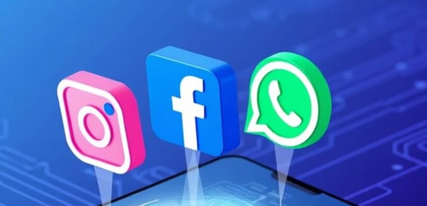 אילוסטרציה פייסבוק, אינסטגרם ו-ווטסאפ. קרדיט: רשתות חברתיות