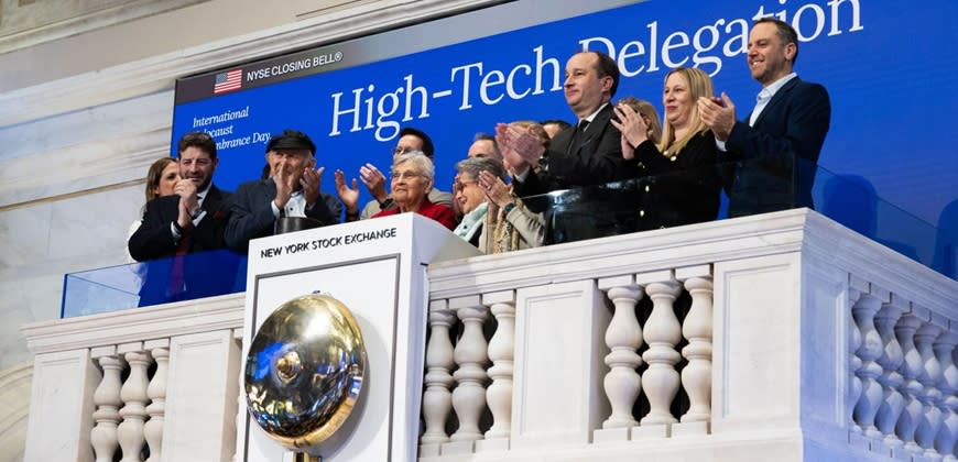 שורדי השואה ויזמי ההייטק נועלים את המסחר ב-NYSE, צילום: אוהד קב
