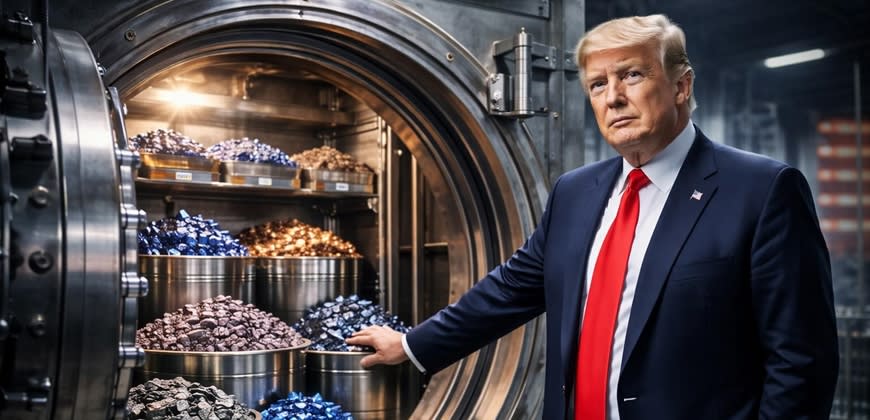 טראמפ' פרויקט כספת, מינרלים קריטיים. קרדיט: נעשה על ידי AI