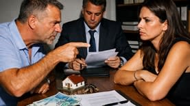 סכסוך בין בני זוג על דירה צילום: AI