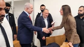בנימין נתניהו בדיון במשפטו (צילום: יעל פרידסון, הארץ)