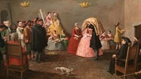 חתונה יהודית, ונציה, 1789 (ציור: מרקו מרקואלה) חתונה יהודית, ונציה, 1789 (ציור: מרקו מרקואלה)