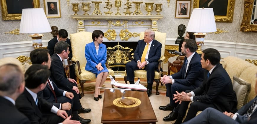 טראמפ וראש ממשלת יפן צילךום: טוויטר הבית הלבן