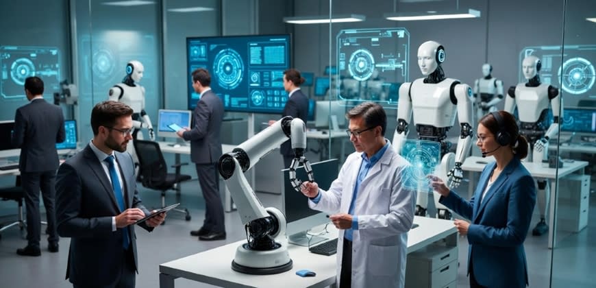 עבודה משולבת עם רובוטים (בעזרת AI) עבודה משולבת עם רובוטים (בעזרת AI)