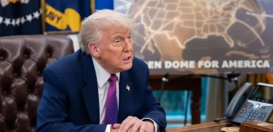 דונלד טראמפ מציג את "כיפת זהב" (הבית הלבן) דונלד טראמפ מציג את "כיפת זהב" (הבית הלבן)