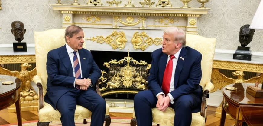 דונלד טראמפ נפגש עם ראש הממשלה של פקיסטן שהבז שריף (צילום: הבית הלבן) דונלד טראמפ נפגש עם ראש הממשלה של פקיסטן שהבז שריף (צילום: הבית הלבן)