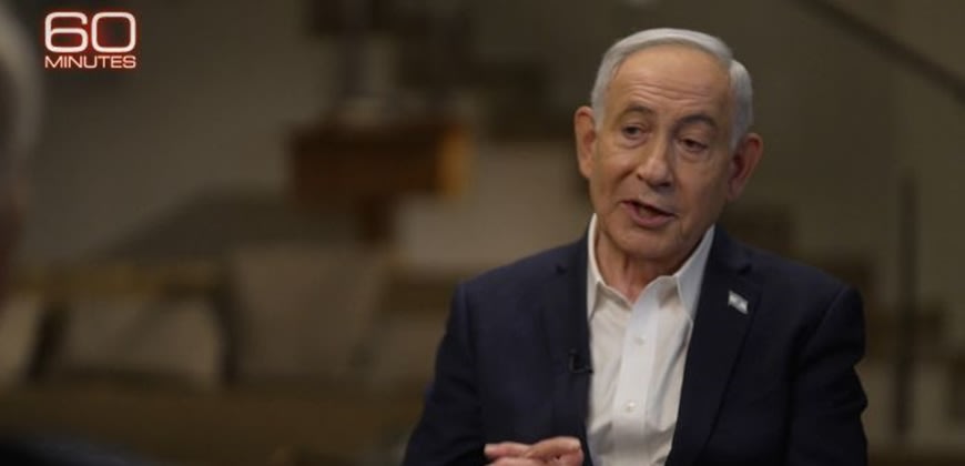 ראש הממשלה נתניהו בריאיון (צילום: מסך מתוך שידורי CBS) ראש הממשלה נתניהו בריאיון (צילום: מסך מתוך שידורי CBS)