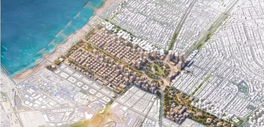 הדמיית מפרץ חיפה, קרדיט: תכנון והדמיה משרד דרמן ורבקל אדריכלות.