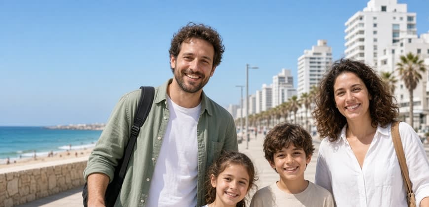 משפחה עולה בטיילת (בעזרת גרוק)