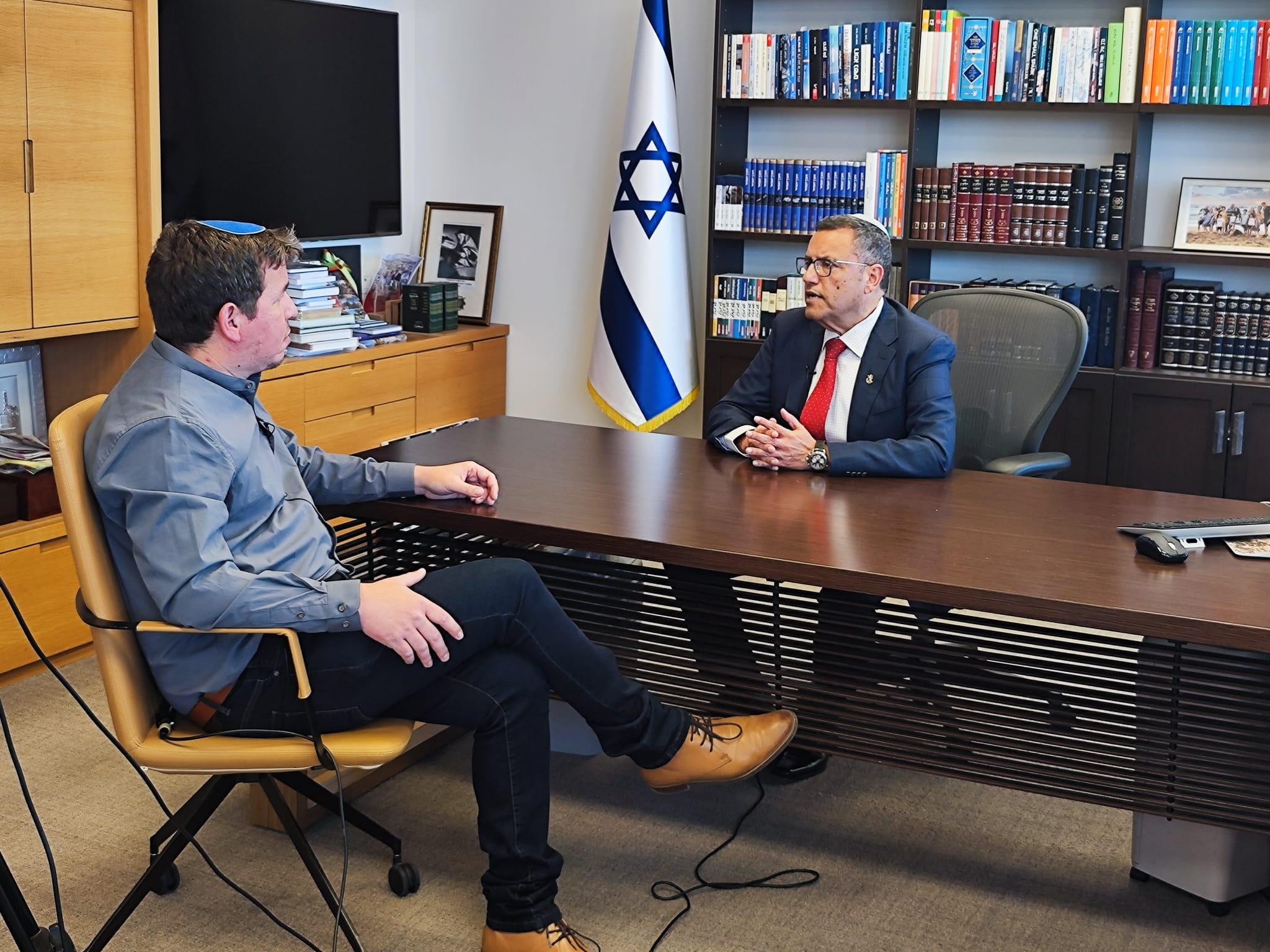 משה ליאון ונחמן שפירא. צילום: ביזפורטל