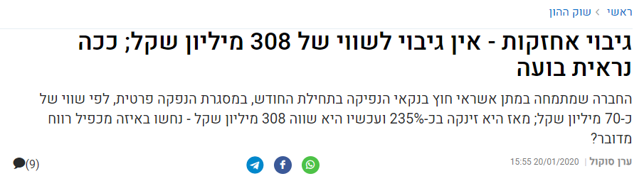 אין גיבוי לשווי