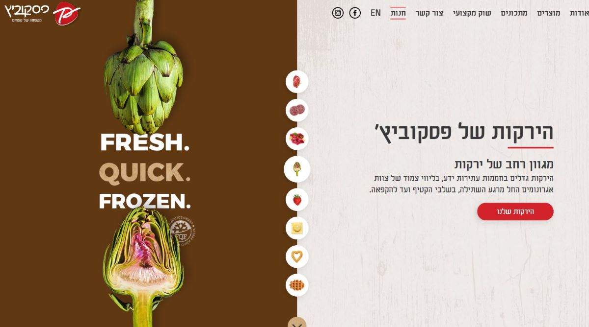 פסקובץ צילום מסך אתר החברה