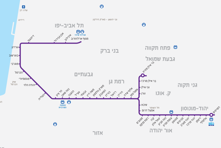הקו הסגול - תחנות
