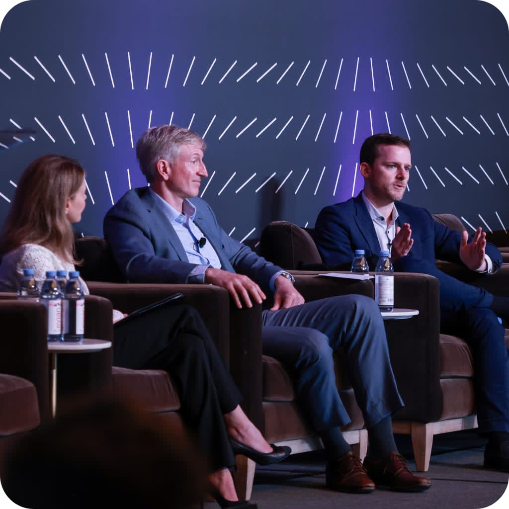 Investors and fund managers networking at the Pension Bridge Private Equity Exclusive