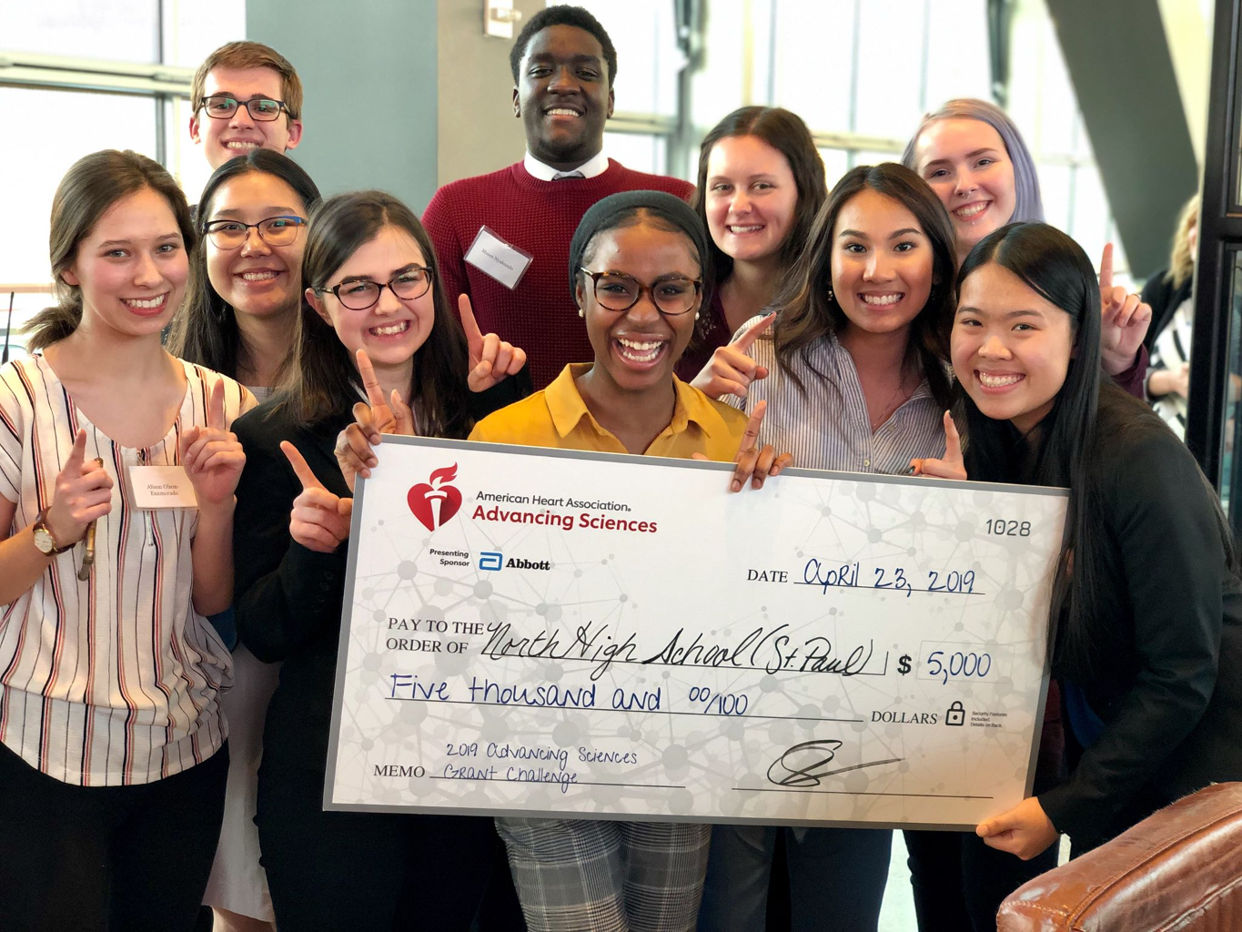 2019 Advancing Sciences Grant Challenge Winners North High School. Click on photo above to watch the video about Advancing Sciences.