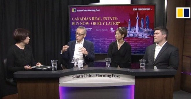 (L-R): Peggy Sito, Deputy Business Editor of South China Morning Post; Ignatius KK (Iggy) Chong, Head of Private Banking, Greater China of RBC Wealth Management; Alisha Ma, Founder & Managing Partner of Halcyon Counsel Ltd.; and Keelan Chapman, Founder, and Director of Canadian Real Estate Investment Centre.