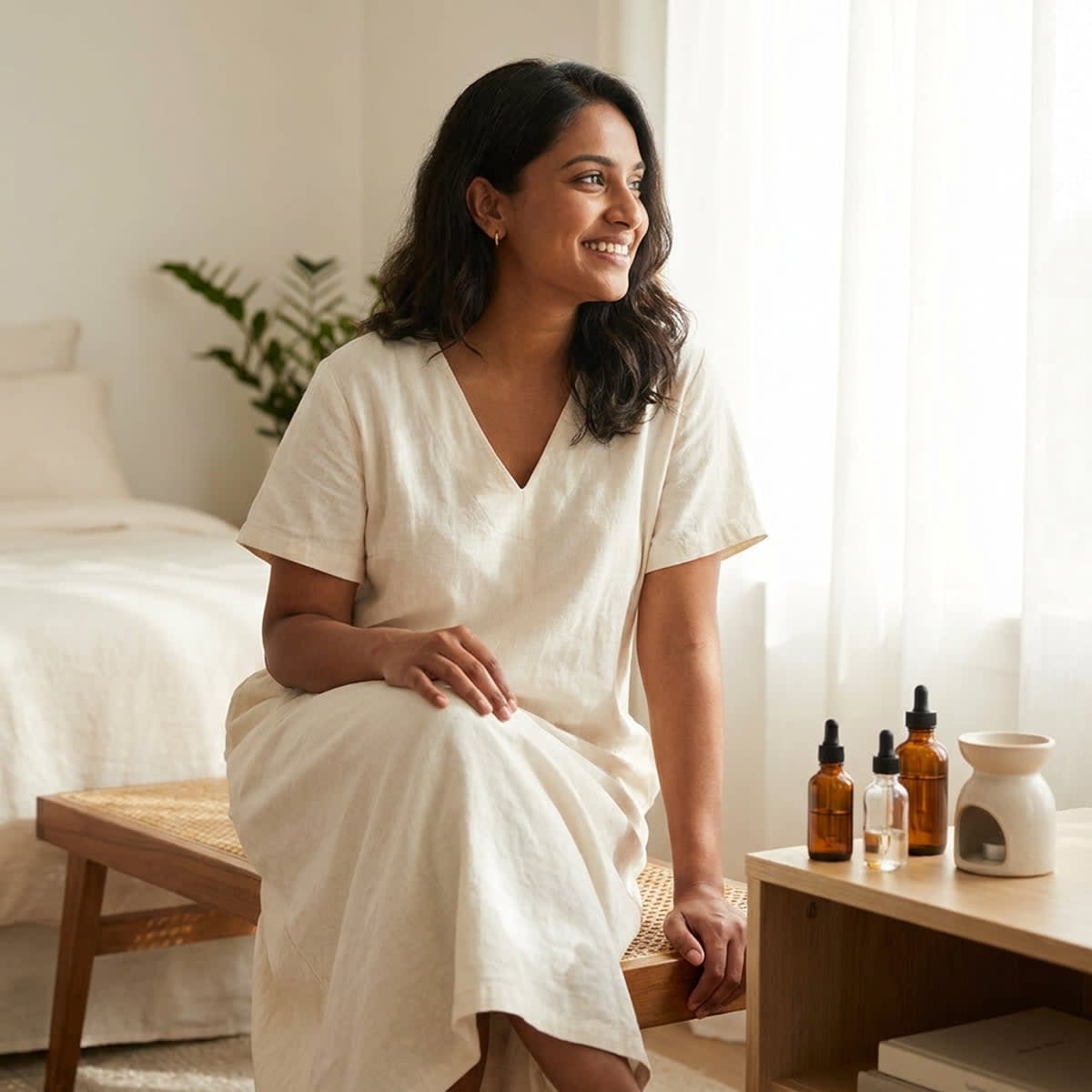 Healthy wellness and personal lubricant bottles on a clean wooden shelf