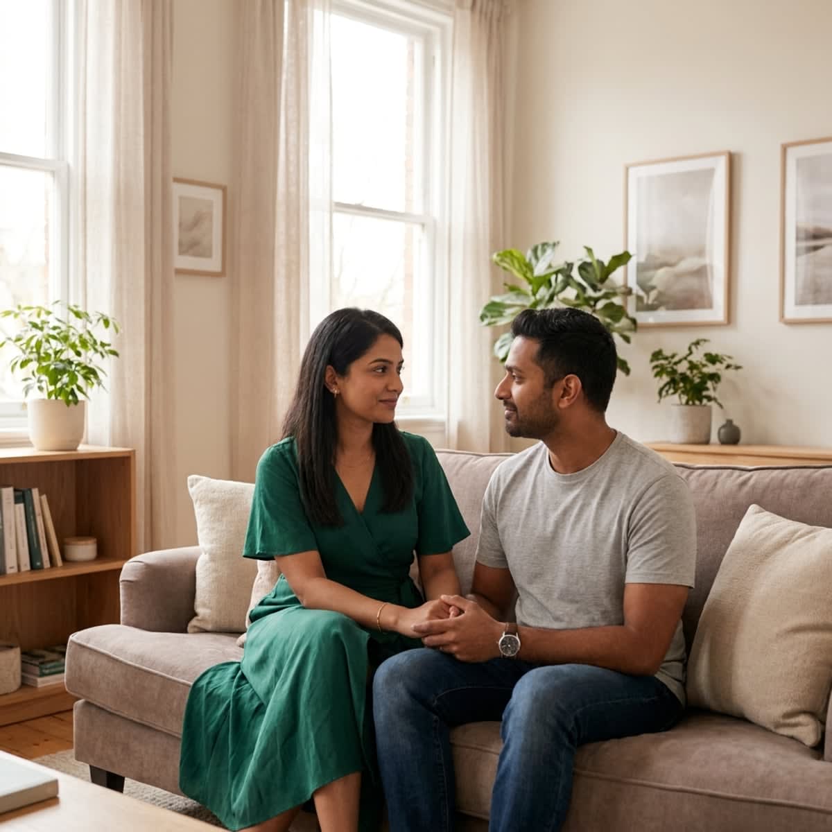 Empathetic and professional healthcare counseling session for couples in a modern medical clinic