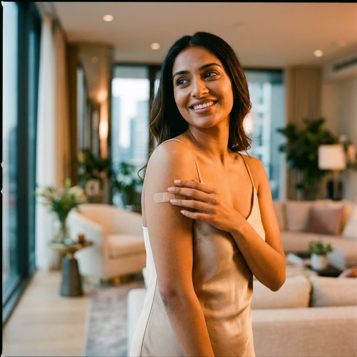 A clinical consultation demonstrating subdermal contraceptive arm implant rod placement on a medical model