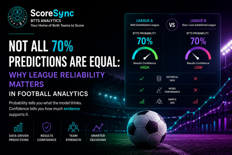 Not All 70% Predictions Are Equal: Why League Reliability Matters in Football Analytics