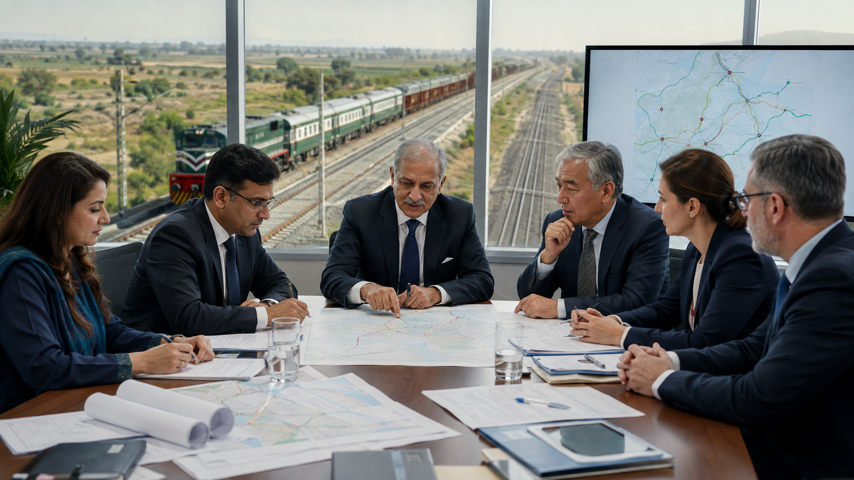 Infrastructure officials review railway route maps for Pakistan's ML-1 project