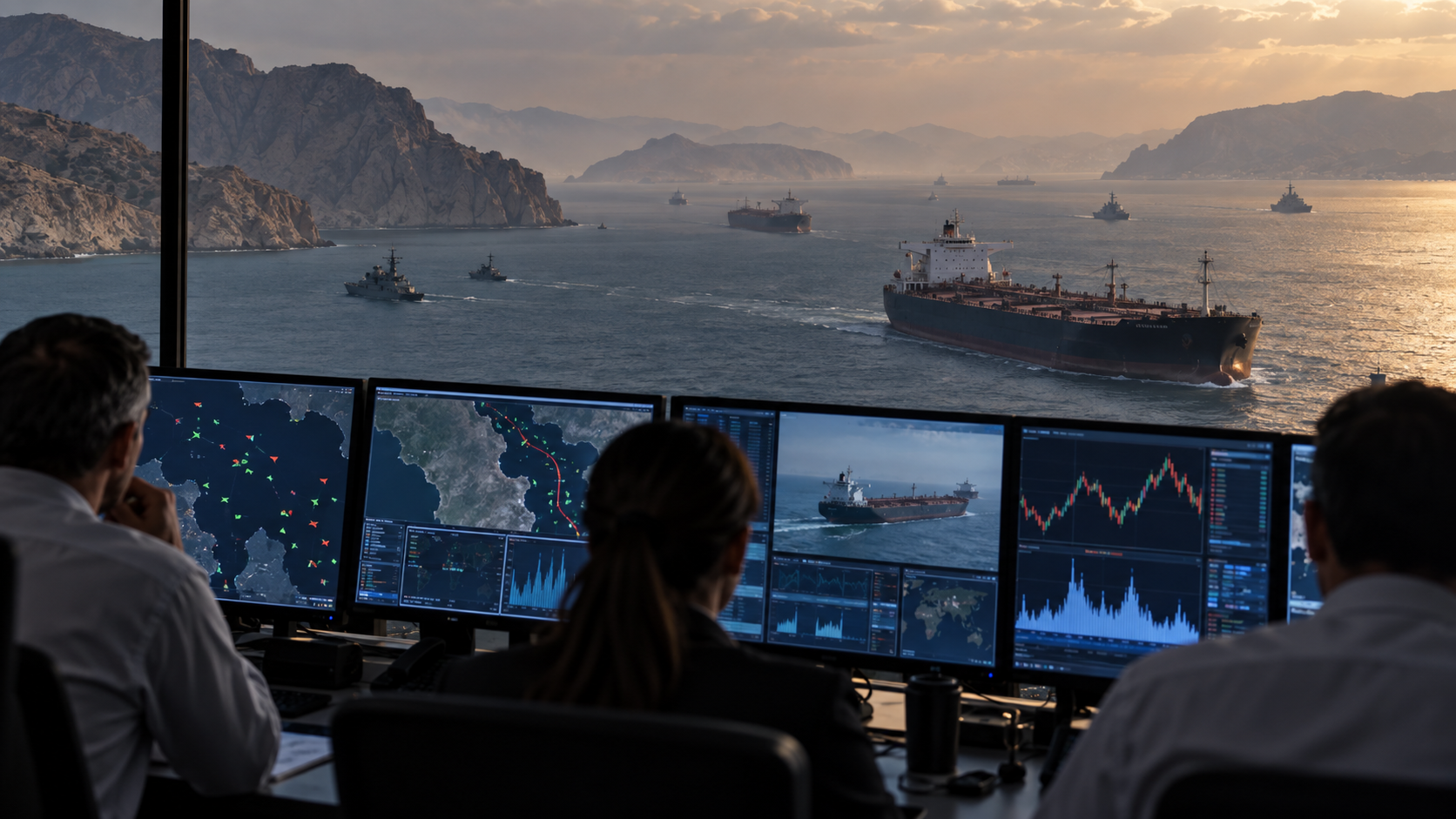 Analysts monitor tanker movements through a tense Gulf shipping route