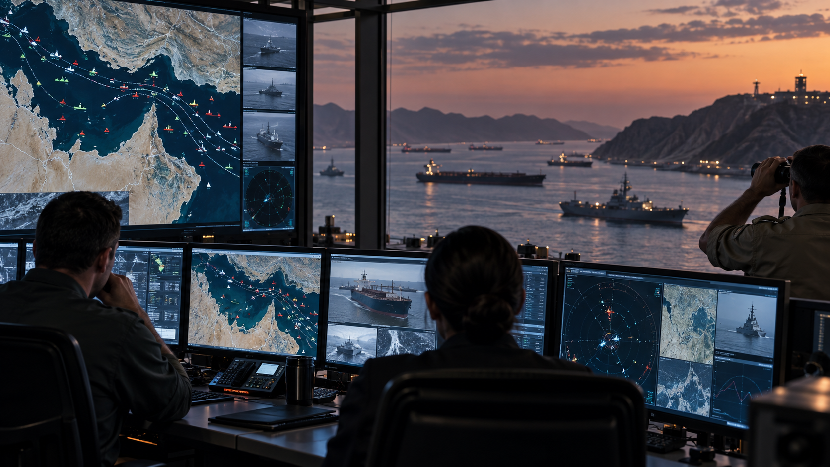 Maritime security analysts monitor oil tanker routes through a tense Gulf waterway