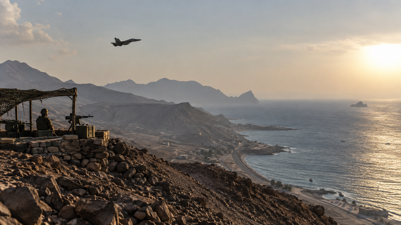 Yemen Red Sea coastline security scene representing air operations near Mocha and Dhubab