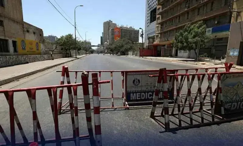 A barricade across an empty city road in a representational file image; no new fuel-related lockdown had been announced