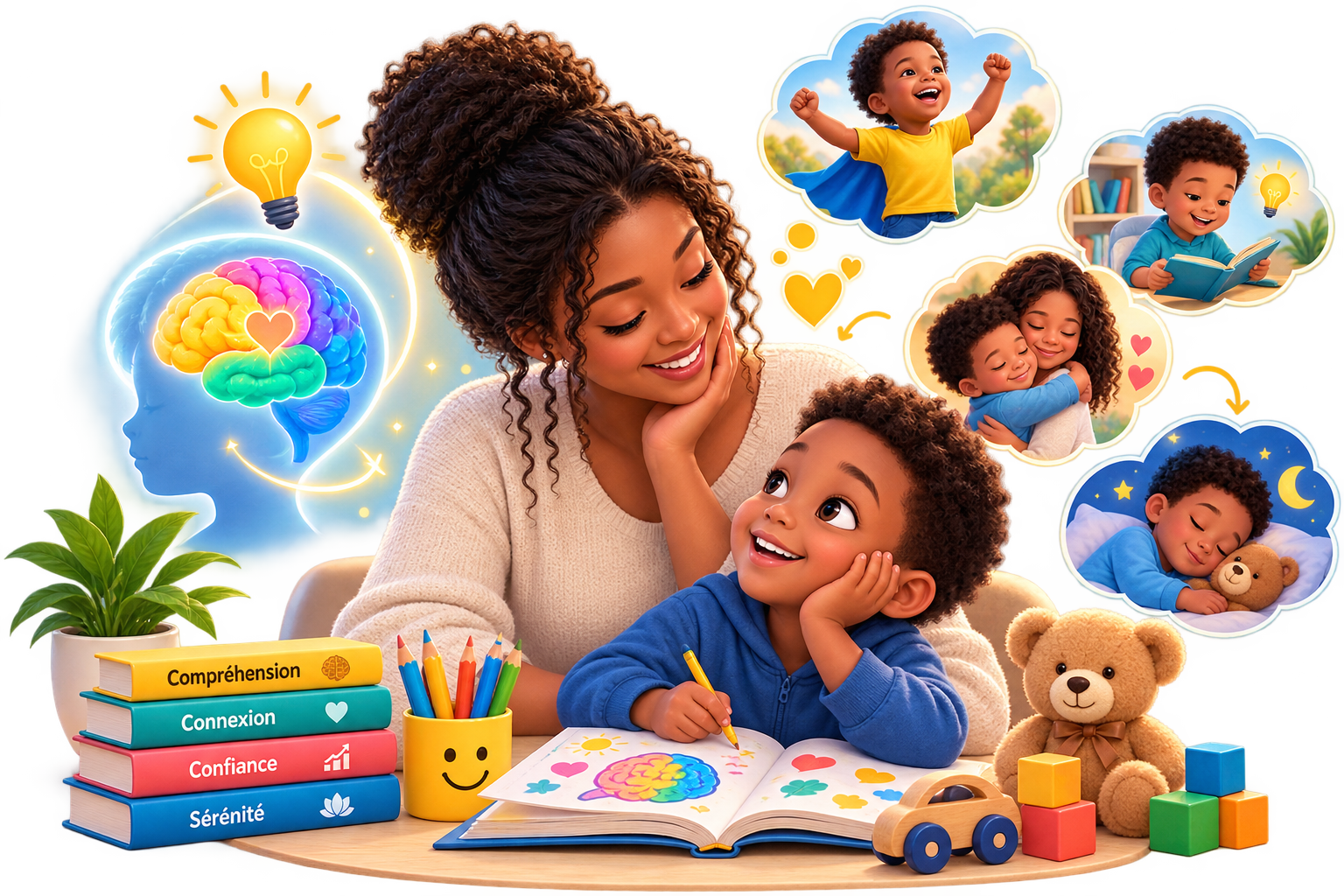 Illustration d'un moment de complicité entre un parent et son enfant