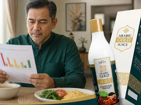 Lelaki membaca laporan kesihatan