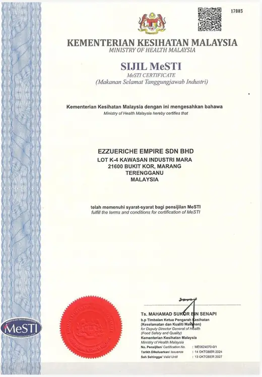 Sijil MeSTI Kementerian Kesihatan Malaysia
