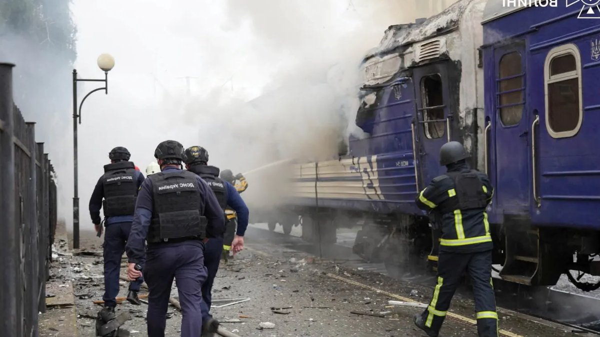 Russia Strikes Ukrainian Train Near Poland Border - russia strikes ukrainian train