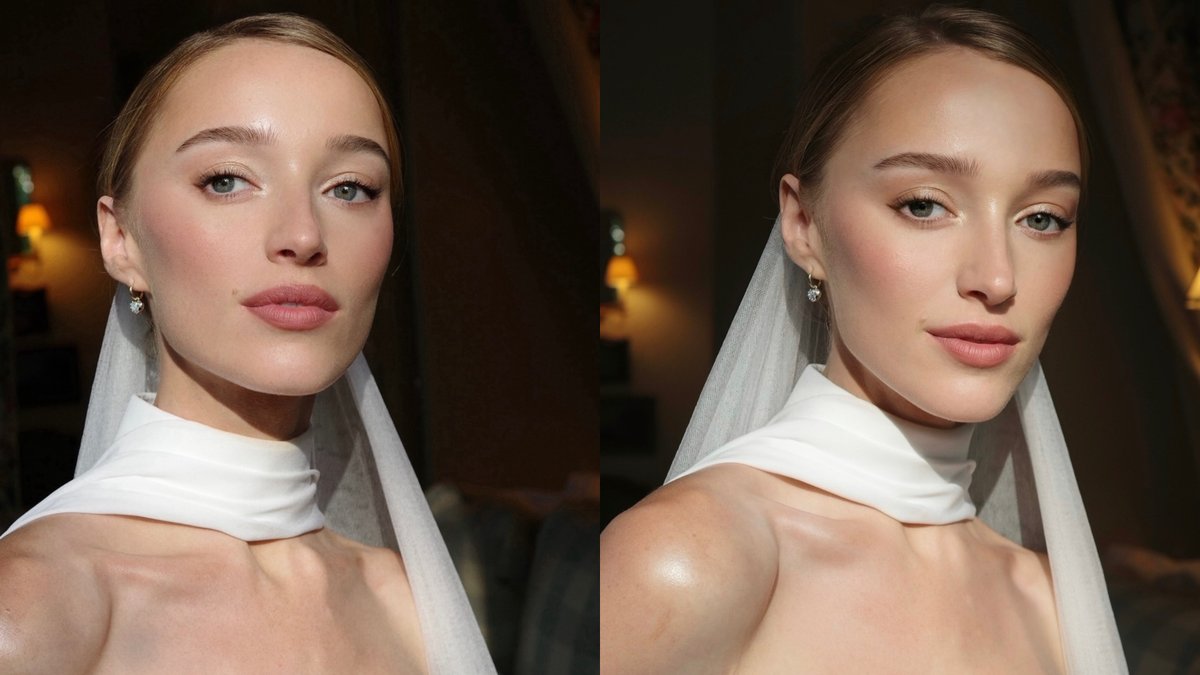 Phoebe Dynevor’s dual-wedding makeup glows under candlelight Phoebe Dynevor’s dual-wedding makeup glows under candlelight - wedding makeup