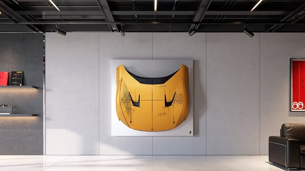 Ferrari sells sketch-covered body panels as art - ferrari sketch panels