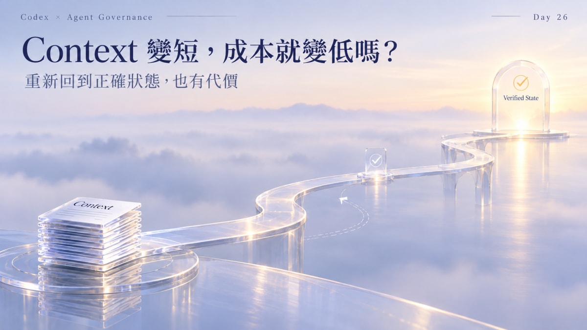 Codex Day 26|Context 變短,成本就變低嗎?