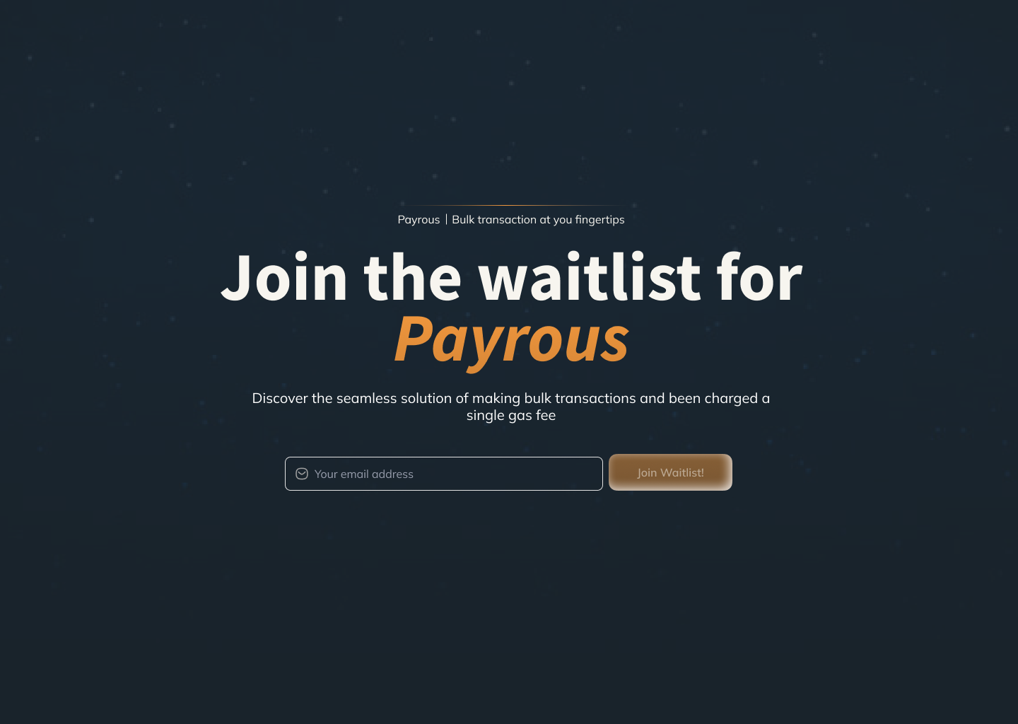 payrous waitlist page