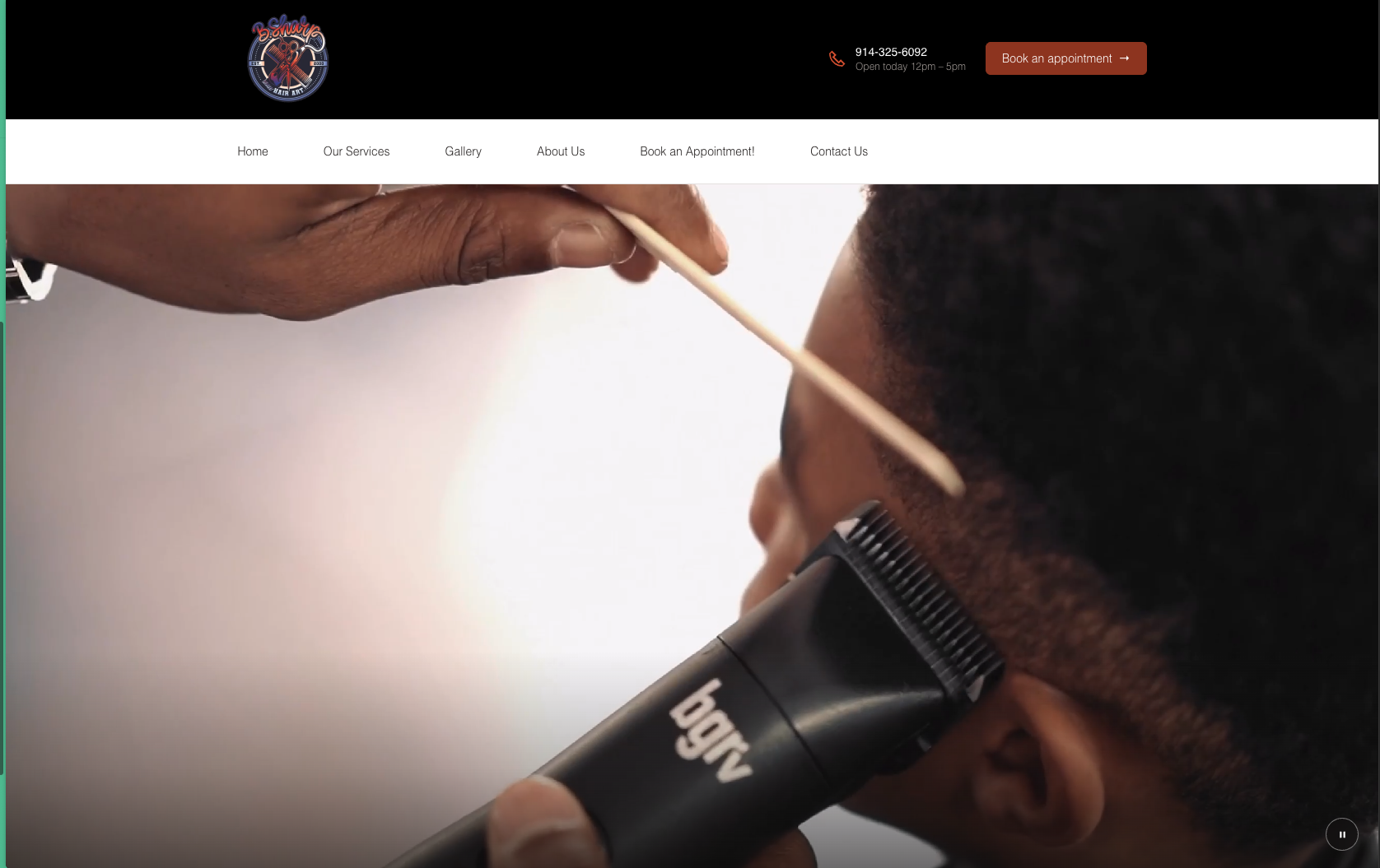 B Sharp Hair Art website screenshot