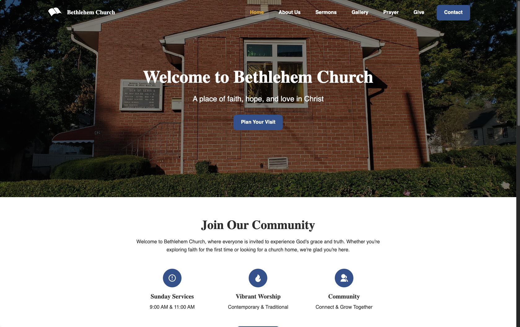 Bethlehem Apostolic Church website screenshot