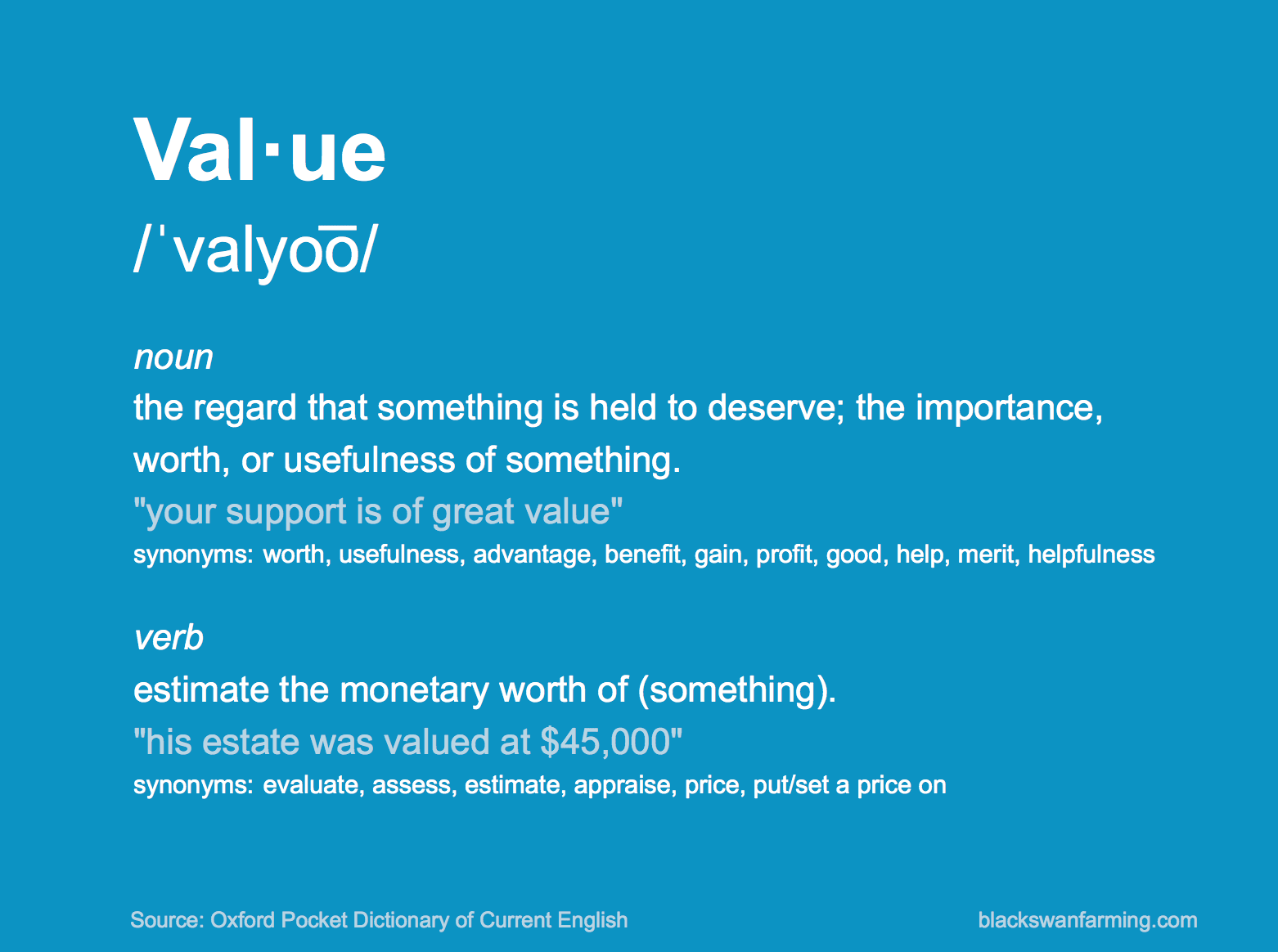 Value dictionary definition