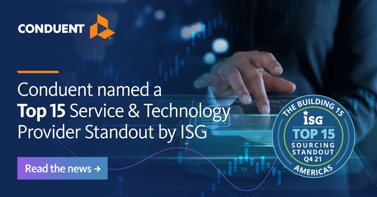 Conduent Named a Top 15 Service & Technology Provider Standout by ISG