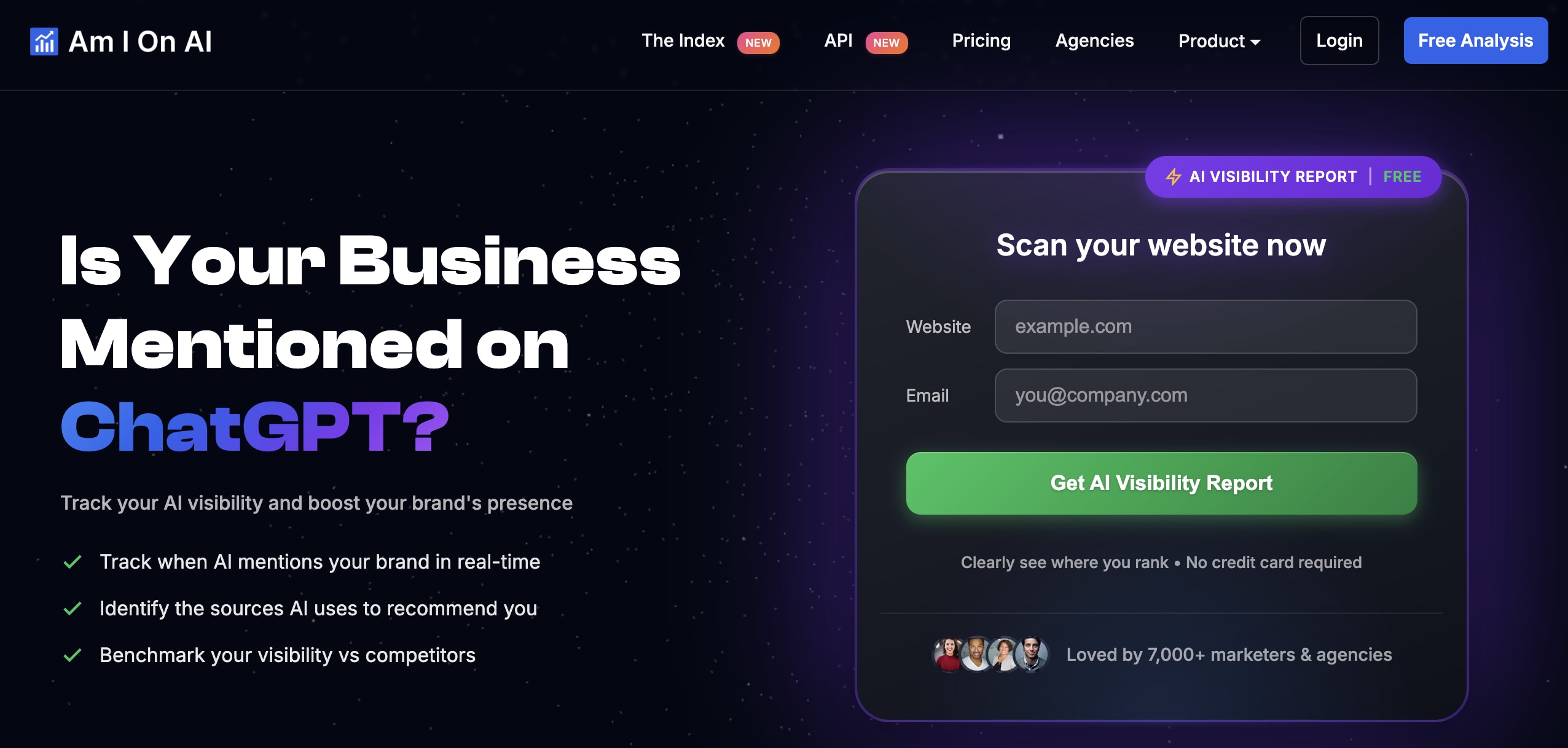 Am I On AI brand visibility checker