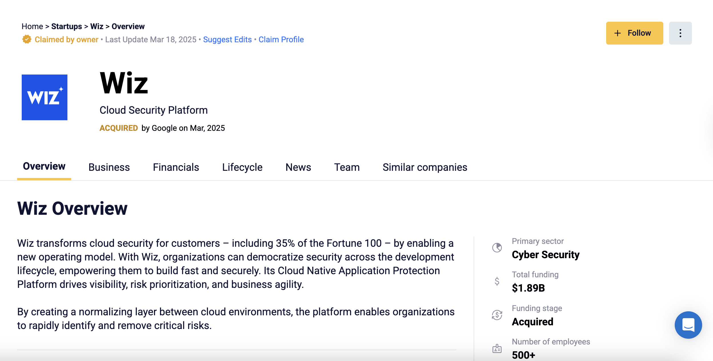 Wiz company profile on Startup Nation Central