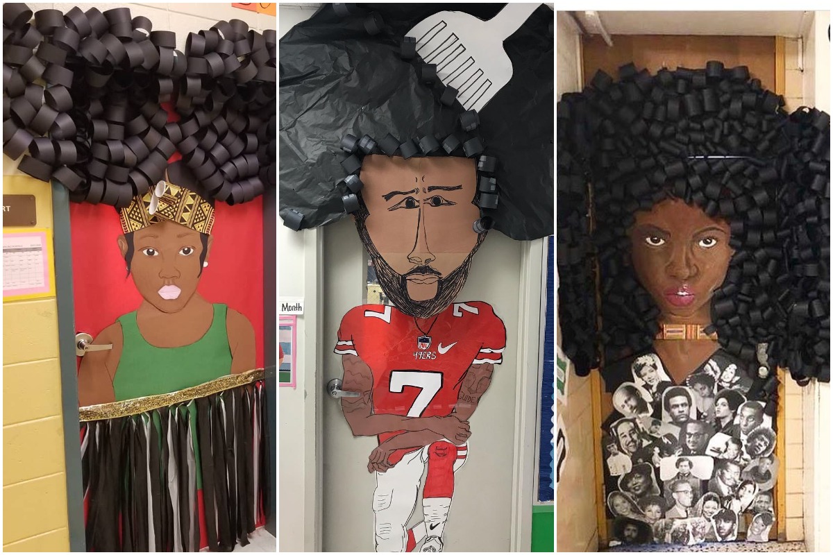 These 8 Classroom Door Decorations Are Dripping With Black Pride