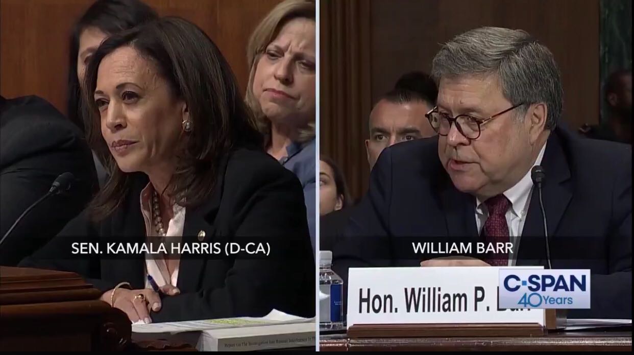 Kamala Harris Calls On Attorney General Barr To Resign After Leaving Him Flustered During Hearing