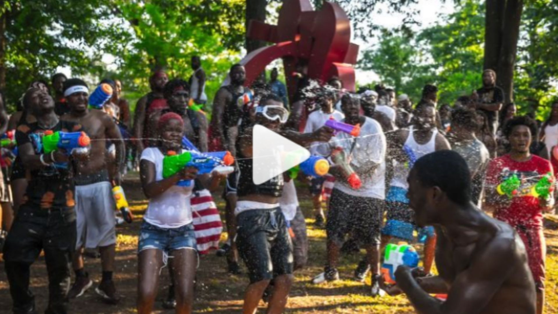 Black Atlanta Kids Hold Water Gun Fight Of The Century, Leave Cops Drenched