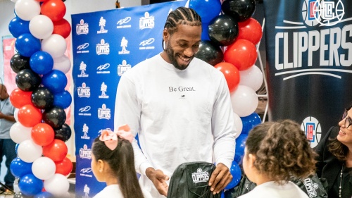 Kawhi Leonard Returns To His Los Angeles Elementary School To Announce He And The LA Clippers Will Be Donating 1 Million Backpacks To Kids