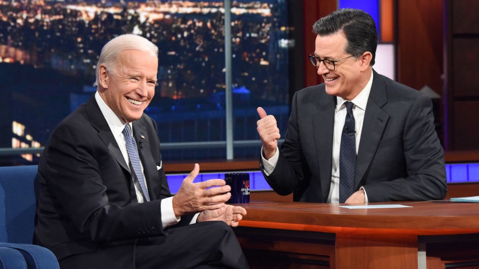 Joe Biden Jokes About Picking Michelle Obama As His Running Mate With Stephen Colbert