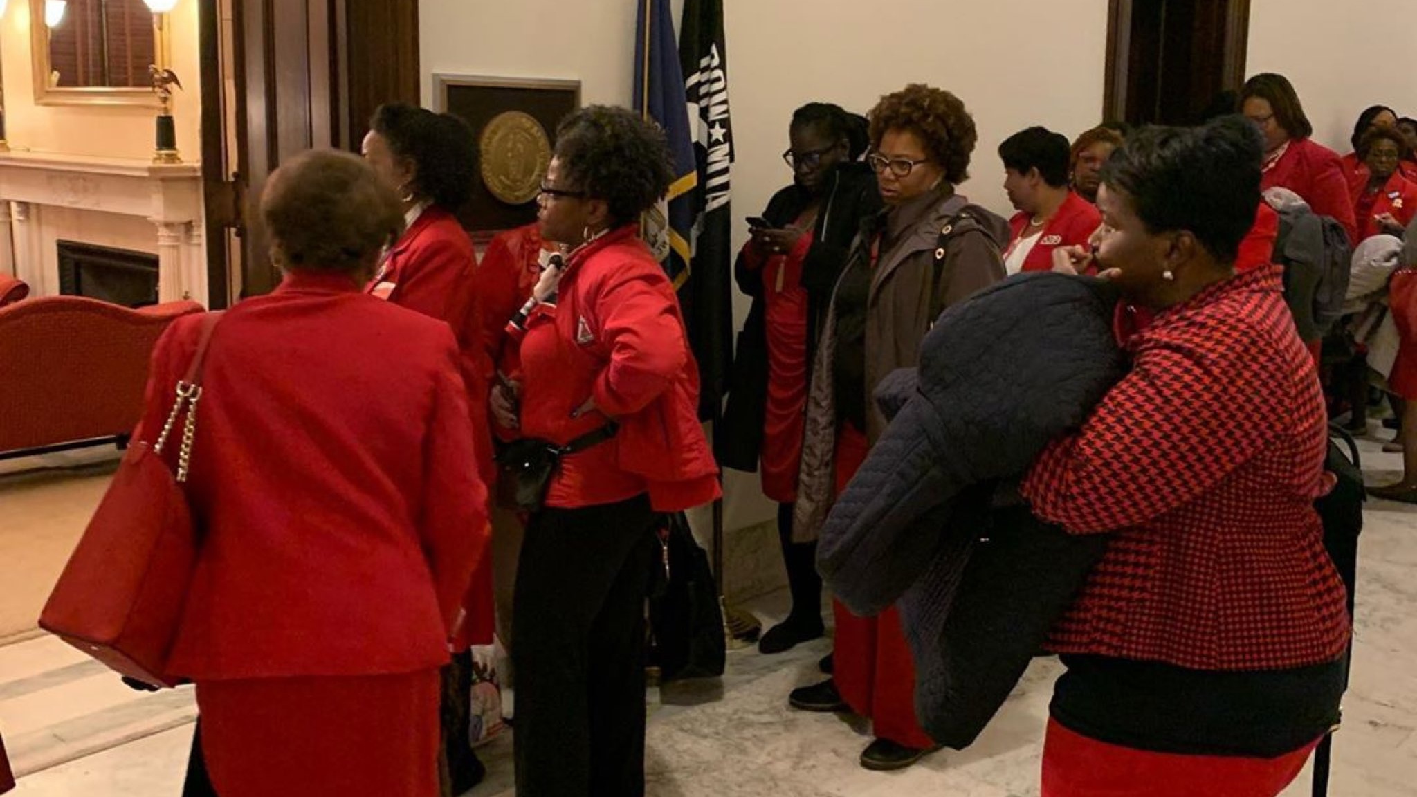 Delta Sigma Theta Members Swarm Capitol Hill In Red To Talk With Lawmakers About Issues Vital To Black Americans