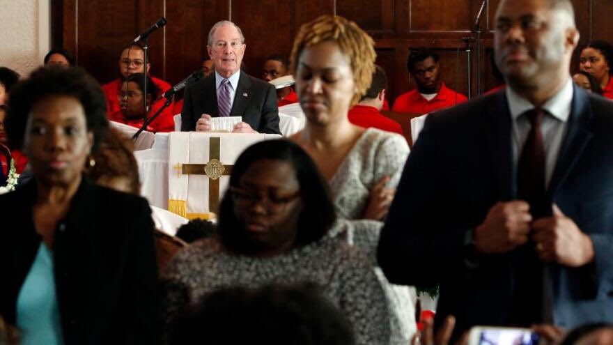 Selma Churchgoers Turn Their Backs On Michael Bloomberg As He Speaks During Sunday Service